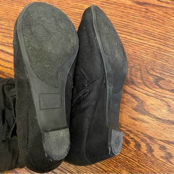 Stuart Weitzman Angelina Black Suede Wedge Boots - Girls Size 5 - Picture 6 of 8